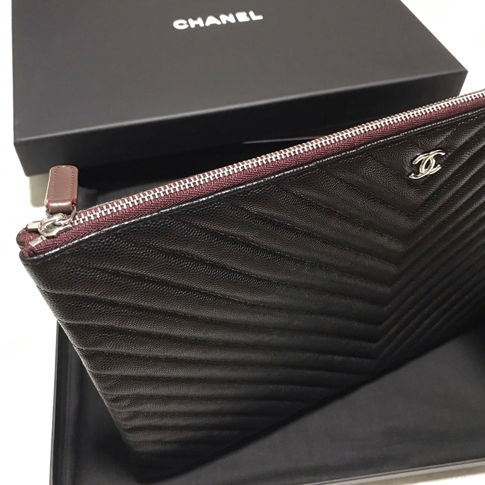 Chanel Chevron Clutch (“O case”)